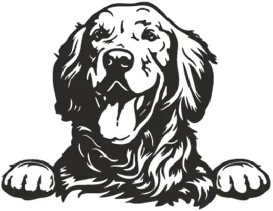 Gold Retriever Car Decal, Peeking Dog Car Vinyl Sticker for Window Vehicle Cling Bumper, Cute Retriever Peekaboo Car Sticker Anime (Retriever) (1.75x30)