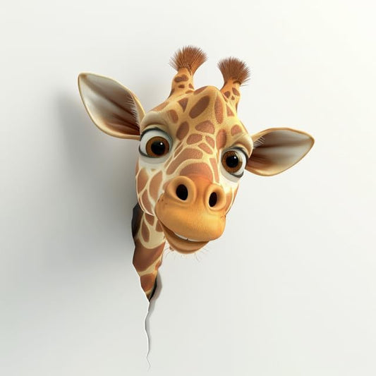 Peeking 3D Giraffe for Car Bumper, Window, Car Panel, Cute Funny Giraffe Vinyl Waterproof Unique Car Sticker (Giraffe) (2.15x30)