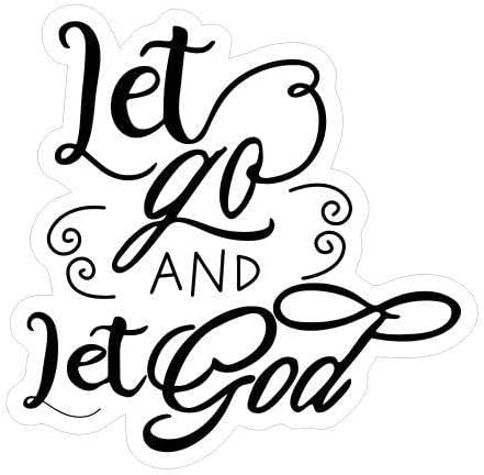 Let Go and Let God Vinyl Decals, Faith Religious Car Stickers (1.75x30)