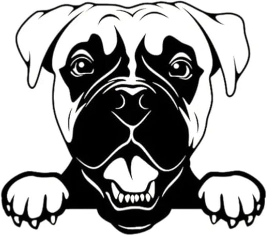 Peeking Boxer Dog Car Decals Sticker, Dog Decals for Car Minivan SUV RV Bike, Silhouette Dog Decals for Vehicle, Cute Peeking Car Decals Anime Vinyl (Boxer) (1.75x30)