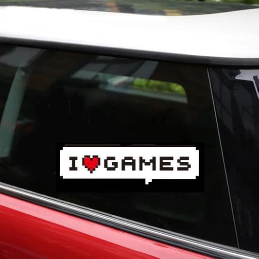 I Love Game Car Vinyl Decals, Gamer Decals for Cars, Gamer Room Decals for Kids (1.75x30)