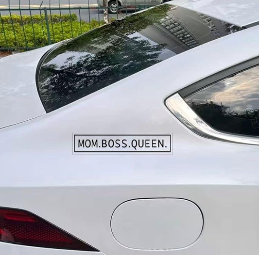 Mom.Boss.Queen Car Vinyl Sticker BLACK ($1.75x30unit)