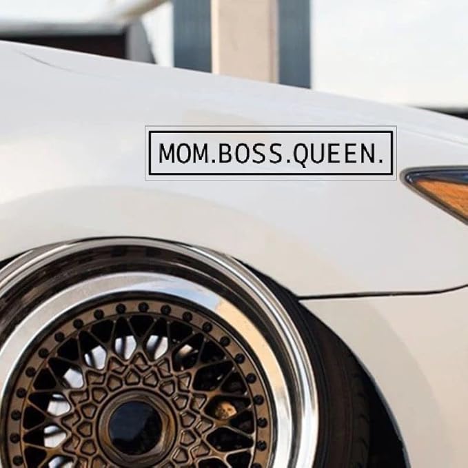 Mom.Boss.Queen Car Vinyl Sticker BLACK ($1.75x30unit)