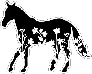 Horse Car Graphic Decal for Car, Case, Electronic, Waterbottle, Western Horse Lovers Vinyl Car Sticker BLACK (1.75x30)