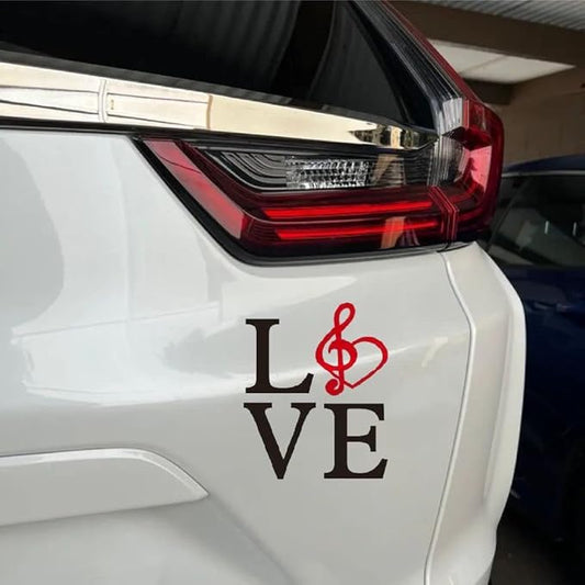 Love Decals for Car, Music Vinyl Sticker with Music Icon (1.75x30)