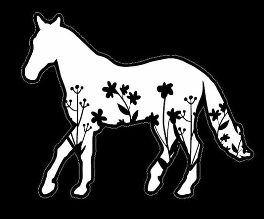 Horse Car Graphic Decal for Car, Case, Electronic, Waterbottle, Western Horse Lovers Vinyl Car Sticker WHITE (1.75x30)