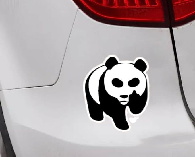 Panda Vinyl Sticker Black and White JDM Trendy Cartoon Sticker for car (1.75x30)
