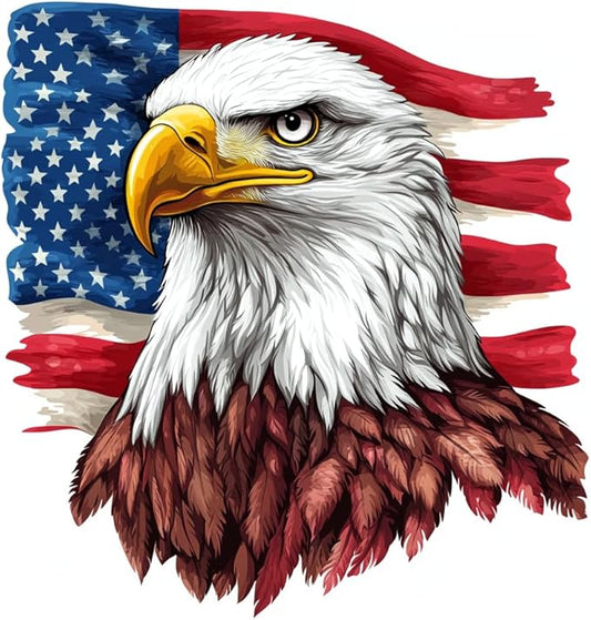 American Bald Eagle Car Sticker, Auto Die Cut Decal for Bumper Window Rear Panel, Patriot Eagle Sticker Car Accessory, American Pride Decal (2.15x30)