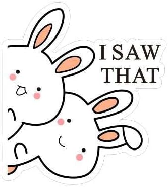 I Saw That Rabbits Removable Car Decals, Peeking Car Decal Funny Bumper Sticker (1.75x30)