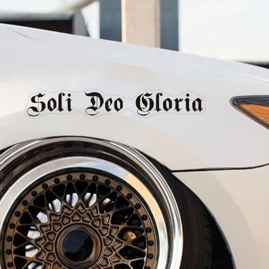 Soli De Gloria Sticker Transparent Vinyl Decal (1.75x30)