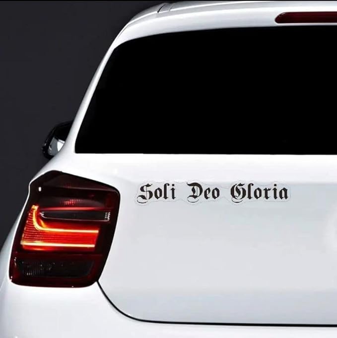 Soli De Gloria Sticker Transparent Vinyl Decal (1.75x30)
