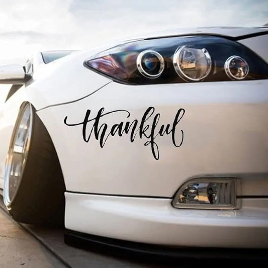 Thanksful Auto Decals Transparent, Grateful Appreciation Vinyl Decal Exterior and Interial (1.75x30)