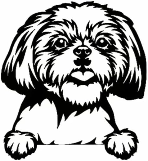 Cute Shih Tzu Car Decal, Peekaboo Graphic Decal Window Cling, Pup on Board Car Sticker, Peeking Dog Car Sticker Window Decals Anime, Cute Vinyl Decor (Shih Tzu) (1.75x30)