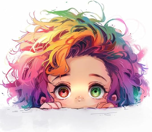 Peeking Anime Girl Car Decal, Waterproof, Kawaii Cute Stickers for Car, Truck, SUV, Motocycle, Bike, Accessories for Window, Wall, Mirror, Laptop, Hard Case, Waterbottle (2.15x30)