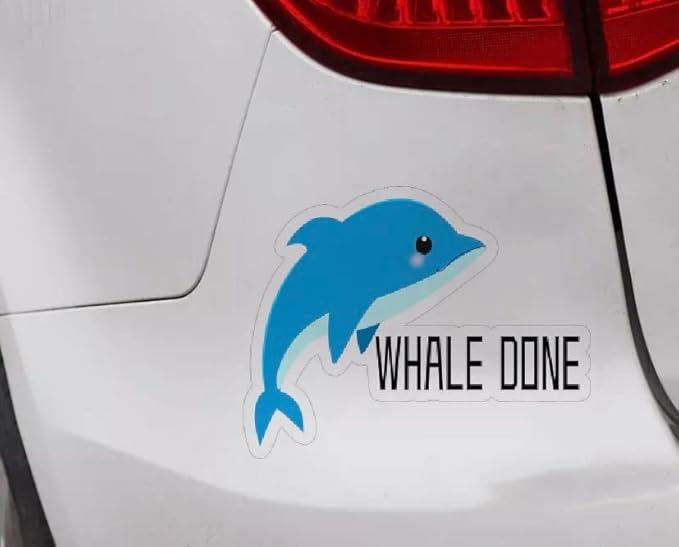 Whale Done Waterproof Vinyl Decal (1.75x30)