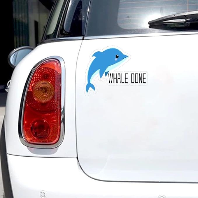 Whale Done Waterproof Vinyl Decal (1.75x30)