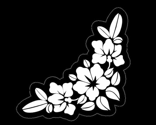 Hawaiian Flower Hibiscus Car Window Sticker, Car Accessories with Hibiscus Design on Bumper, trunck, Side, Front, 5x5inch (1.75x30)