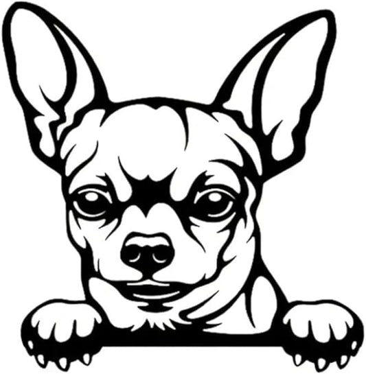 Peeking Chihuahua Sticker for Cars, Chihuahua Cute Dog Decals for Window Bumper Mirror Indoor Outdoor, Peeking Car Sticker Decals Anime Vinyl Cute Peel and Stick (Chihuahua) (1.75x30)