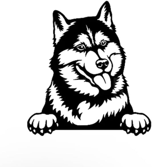 Siberian Husky Car Decal for Dog Lover, Husky Graphics Window Decal as Automotive Embellishment, Peeking Cute Husky Car Sticker Window Decals Anime (Siberian Husky) (1.75x30)