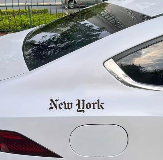 New York Decal Stickers for Car, Scrapbooking, Postcards, Waterbootles, New York City Souvenirs Decals Small BLACK (1.75x30)
